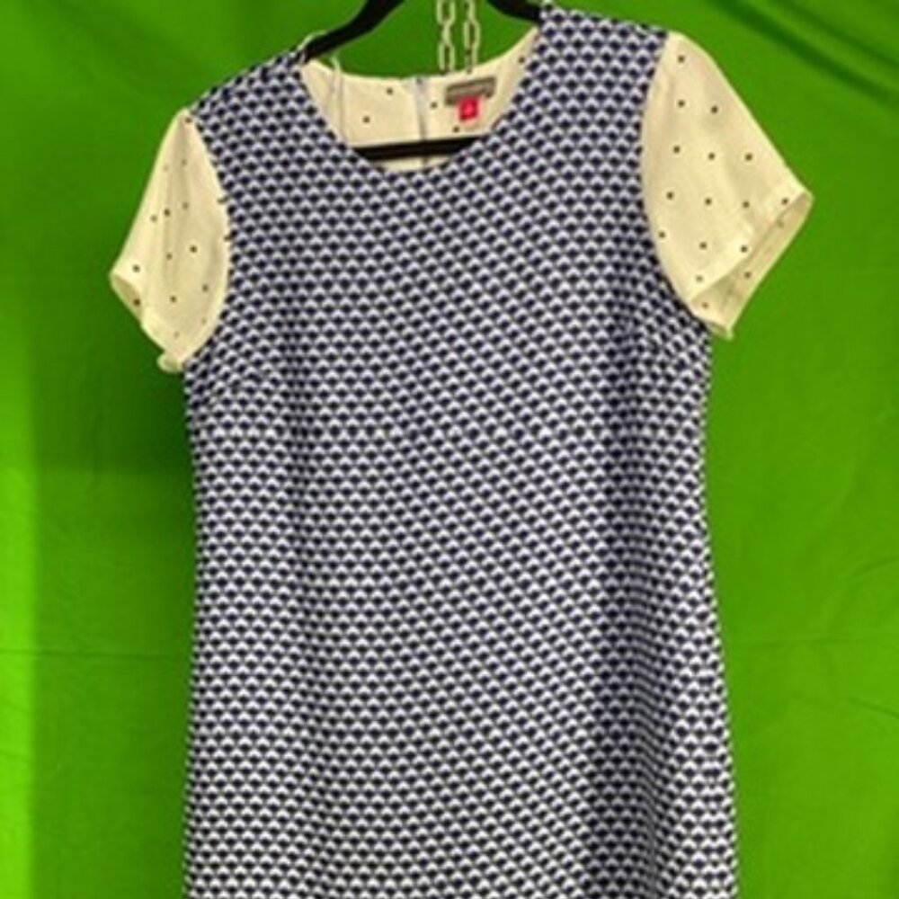Dress by Vince Comuto - Size 6 White sleeves, blue top and black bottom